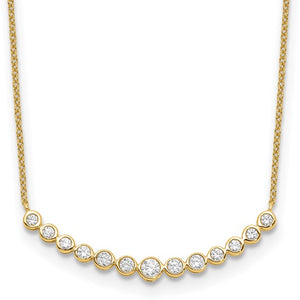 14k Gold 1/2cttw Diamond Curve Bar Necklace