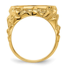 Load image into Gallery viewer, 14k Nugget Style Coin Ring holds 1/10 oz 22k Liberty coin
