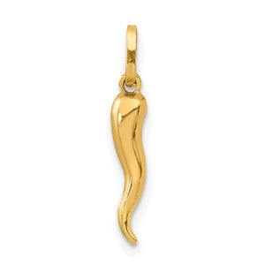 14k Hollow 3D Italian Horn Charm