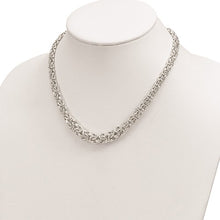 Load image into Gallery viewer, Sterling Silver Polished Byzantine Graduated Link Necklace
