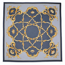 Load image into Gallery viewer, Jackie Kennedy Blue Crown Handmade Silk 35in Fashion Scarf
