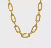 Load and play video in Gallery viewer, Leslie&#39;s 14K Gold Bold and Chunky Oval Link Necklace
