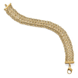 14K Italian Gold, Wide 8 inch Link Bracelet