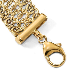 14K Italian Gold, Wide 8 inch Link Bracelet