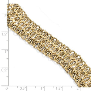 14K Italian Gold, Wide 8 inch Link Bracelet
