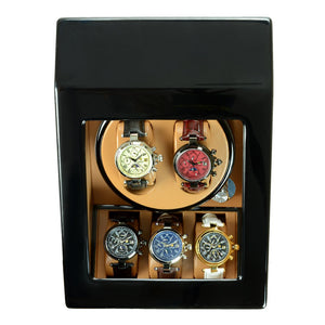 Steinhausen Heritage Onyx Finish Dual Watch Winder with Storage- Model # SW2002