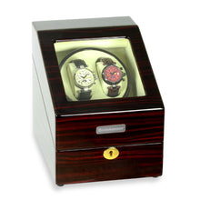 Load image into Gallery viewer, Steinhausen Heritage Cherry Finish Dual Watch Winder with Storage. Model # 2001
