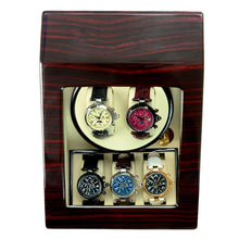 Load image into Gallery viewer, Steinhausen Heritage Cherry Finish Dual Watch Winder with Storage. Model # 2001
