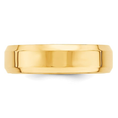 Buy 1, Get 1 free-10K Gold 6mm Bevel Edge Comfort Fit Wedding Band; Sizes 4 - 14