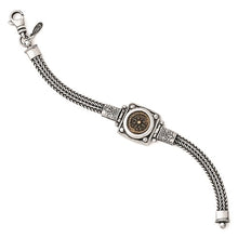 Load image into Gallery viewer, Sterling Silver And Bronze Antiqued Widows Mite Coin 7in Bracelet
