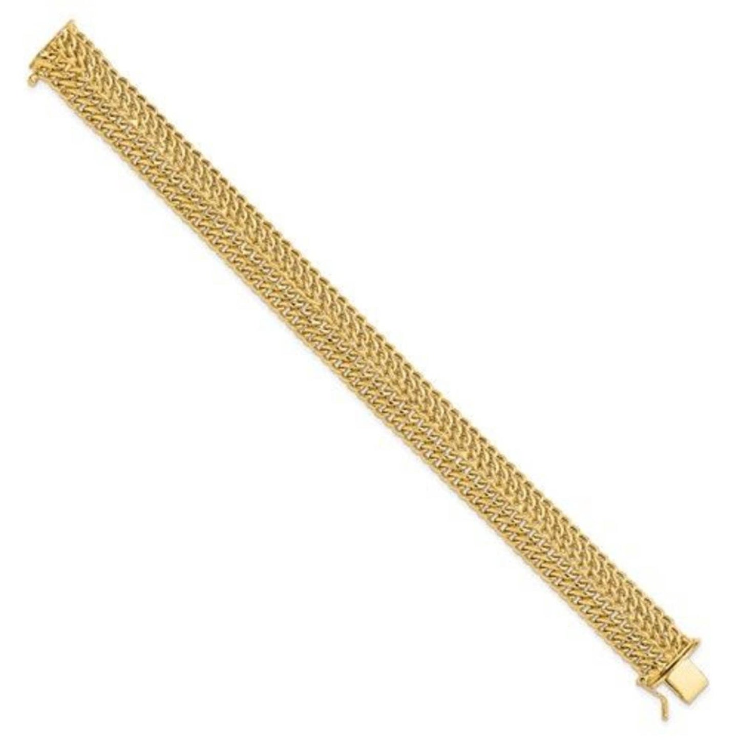 14k Gold Fancy Link Bracelet, 7.5 inches long, New