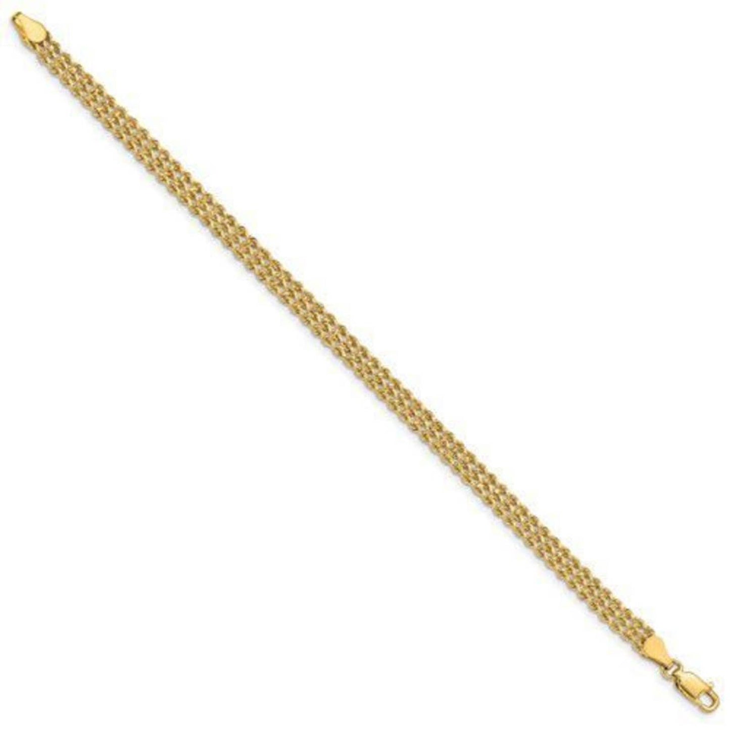 14k 4.5mm Wide Triple Strand Rope Bracelet