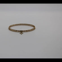 Load image into Gallery viewer, 10k gold stretch mesh bracelet with cross charm
