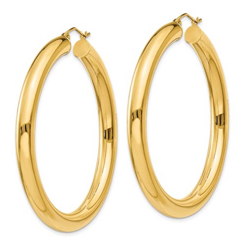 14k Yellow Polished 5mm Lightweight Hoop Earrings