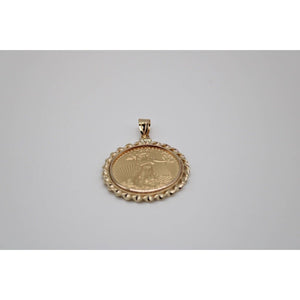 14k Twisted Wire Polished Screw Top Bezel With 1/2 ounce American Eagle Coin