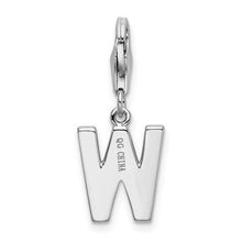 Load image into Gallery viewer, Sterling Silver and CZ Initial Charm- Letter W
