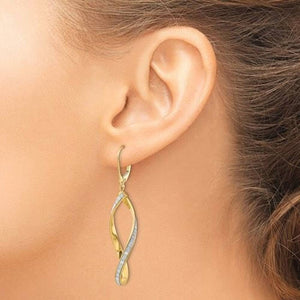 Leslie's 14K Glimmer Infused Twisted Leverback Earrings