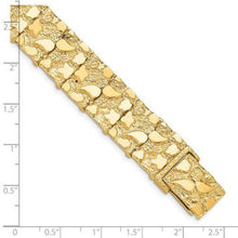Load image into Gallery viewer, 10k Gold NUGGET Bracelet- 8 inches long- 15mm wide
