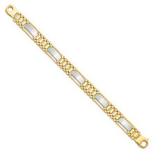 Load image into Gallery viewer, 14K Two-tone Gold Polished and Satin Men&#39;s Bracelet, by Leslies
