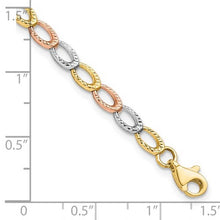 Load image into Gallery viewer, 10k Tricolor Gold Open Link Bracelet
