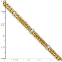 Load image into Gallery viewer, 14K Gold Polished Double Wheat Chain Bracelet- 7.5 inches long
