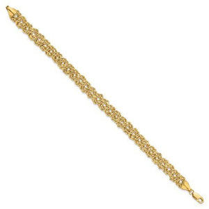 14K Diamond Cut Braided Rope Chain Bracelet