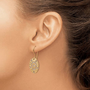 Leslie's 14K Two-tone Greek Key Dangle Earrings