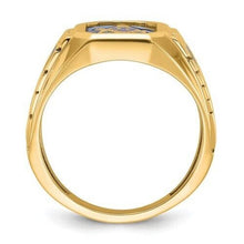 Load image into Gallery viewer, 10k Yellow Gold Lab Created Sapphire Masonic Ring
