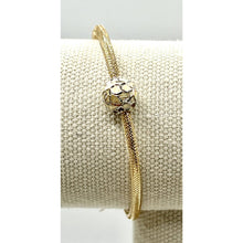 Load image into Gallery viewer, 14k Gold Stretch Mesh Bracelet with Gold Ball Charm
