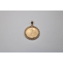 Load image into Gallery viewer, 14k Twisted Wire Polished Screw Top Bezel With 1/2 ounce American Eagle Coin
