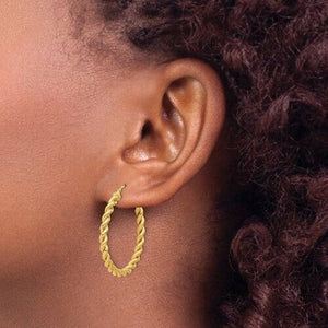 Leslie's 14K Polished Twist Hoop Earrings