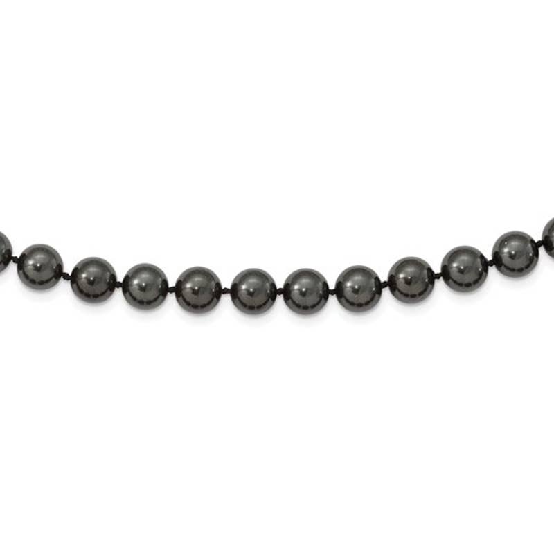 New Men's Black Pearl Necklace, 24 inches long