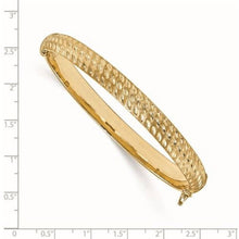 Load image into Gallery viewer, Leslie&#39;s 14K Polished Diamond Cut Scratch-finish Hinged Bangle, New
