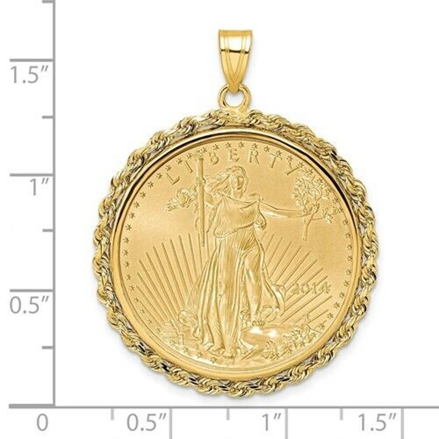 22k gold American Eagle 1/2 ounce coin mounted in 14k gold coin bezel