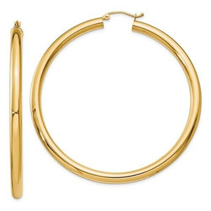 14k Italian Gold Large Hoop Earrings
