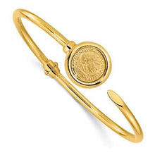 Load image into Gallery viewer, Leslie&#39;s 14k Polished and Matte Coin Hinged Bangle
