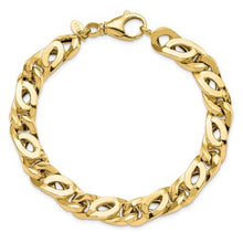 Load image into Gallery viewer, New, 14k Gold Men&#39;s Tiger&#39;s Eye Link Bracelet, 9 inches long
