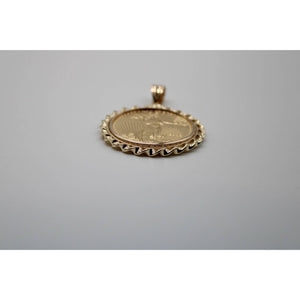 14k Twisted Wire Polished Screw Top Bezel With 1/2 ounce American Eagle Coin