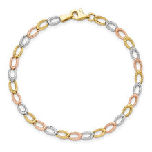 Load image into Gallery viewer, 10k Tricolor Gold Open Link Bracelet
