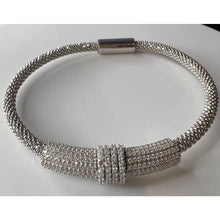 Load image into Gallery viewer, Sterling Silver  CZ Mesh Bracelet

