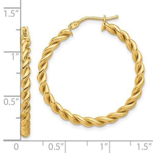 Leslie's 14K Polished Twist Hoop Earrings
