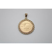 Load image into Gallery viewer, 14k Twisted Wire Polished Screw Top Bezel With 1/2 ounce American Eagle Coin

