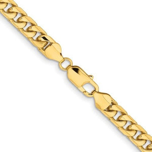 14K Gold 20 inch Solid Miami Cuban Link with Lobster Clasp Chain