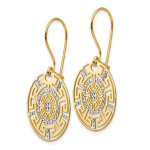 Leslie's 14K Two-tone Greek Key Dangle Earrings