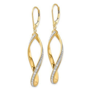 Leslie's 14K Glimmer Infused Twisted Leverback Earrings