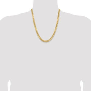 14K Gold 20 inch Solid Miami Cuban Link with Lobster Clasp Chain