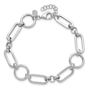 Sterling Silver Fancy Link Bracelet made by Leslies Jewelry