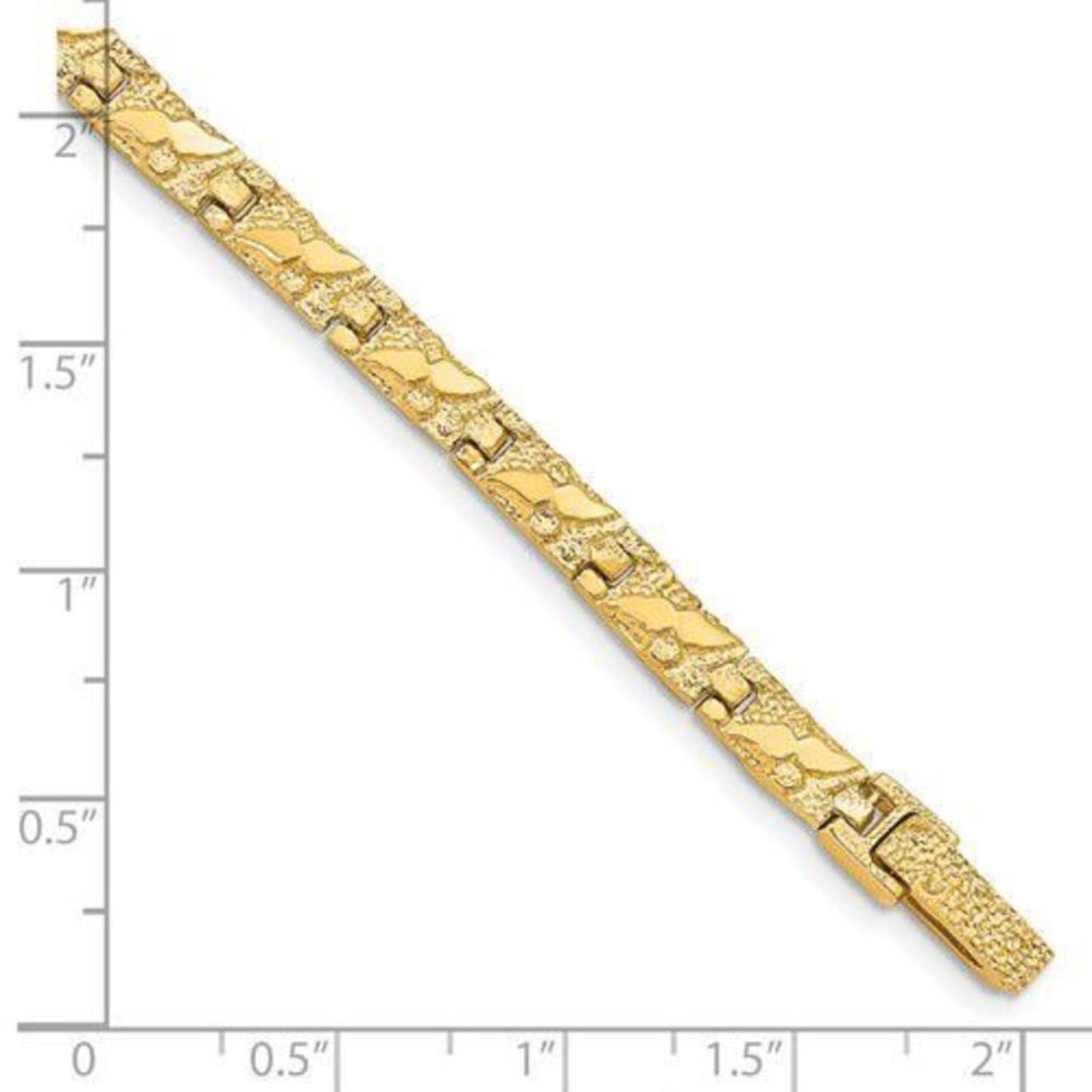 New 14k Gold 5.0mm wide 7 inch Nugget Bracelet