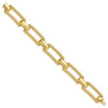 Load image into Gallery viewer, Leslie&#39;s 14K Polished and Textured Fancy Ladies Bracelet
