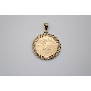 14k Twisted Wire Polished Screw Top Bezel With 1/2 ounce American Eagle Coin